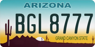 AZ license plate BGL8777
