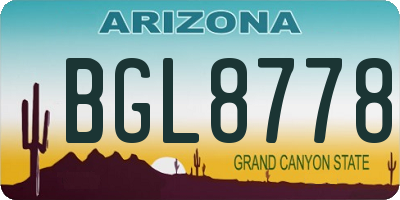AZ license plate BGL8778