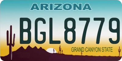 AZ license plate BGL8779