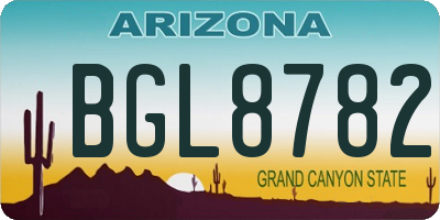 AZ license plate BGL8782