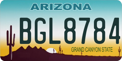 AZ license plate BGL8784