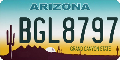 AZ license plate BGL8797