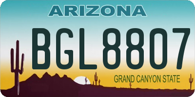 AZ license plate BGL8807