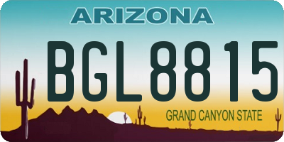 AZ license plate BGL8815