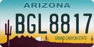 AZ license plate BGL8817
