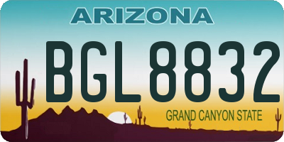 AZ license plate BGL8832