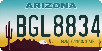 AZ license plate BGL8834