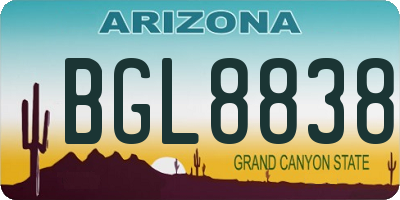 AZ license plate BGL8838