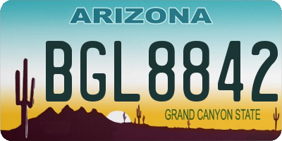 AZ license plate BGL8842
