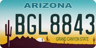 AZ license plate BGL8843