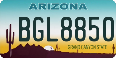 AZ license plate BGL8850