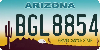 AZ license plate BGL8854
