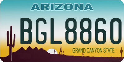 AZ license plate BGL8860