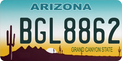 AZ license plate BGL8862
