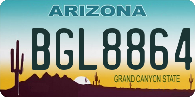 AZ license plate BGL8864