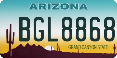 AZ license plate BGL8868