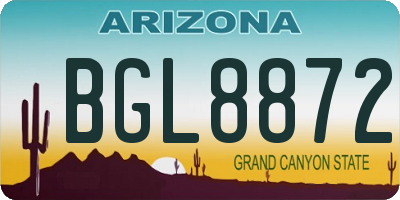 AZ license plate BGL8872