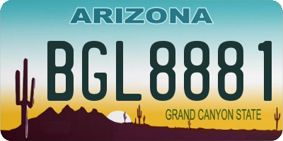 AZ license plate BGL8881