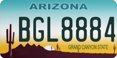 AZ license plate BGL8884