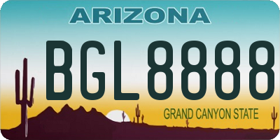 AZ license plate BGL8888