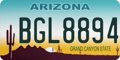 AZ license plate BGL8894