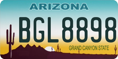 AZ license plate BGL8898