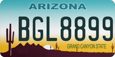 AZ license plate BGL8899