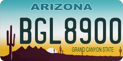 AZ license plate BGL8900
