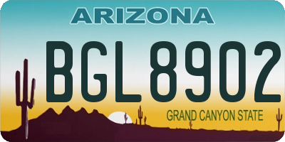 AZ license plate BGL8902