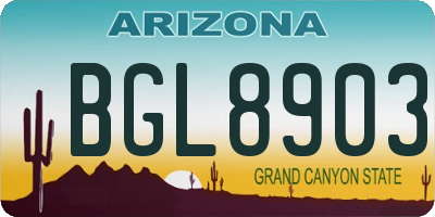 AZ license plate BGL8903