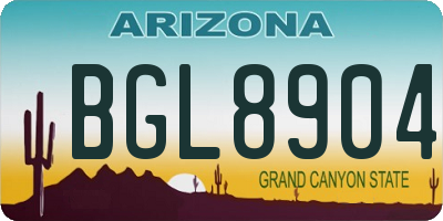 AZ license plate BGL8904