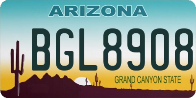 AZ license plate BGL8908