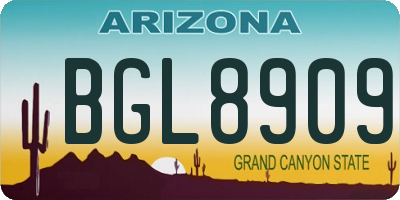 AZ license plate BGL8909