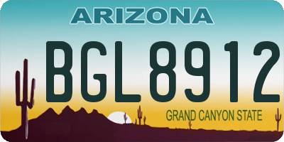 AZ license plate BGL8912