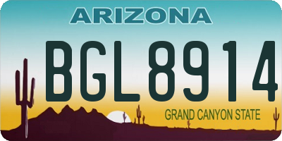 AZ license plate BGL8914