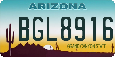 AZ license plate BGL8916