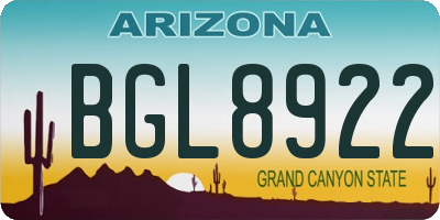 AZ license plate BGL8922