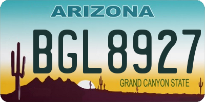 AZ license plate BGL8927