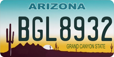AZ license plate BGL8932