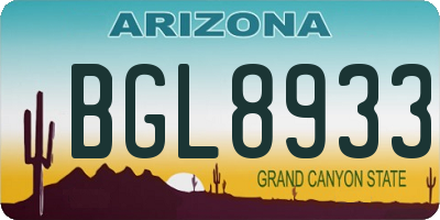 AZ license plate BGL8933