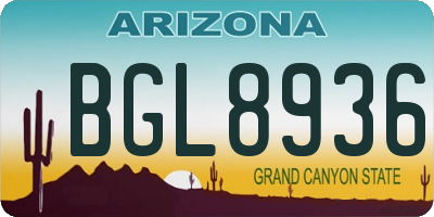 AZ license plate BGL8936
