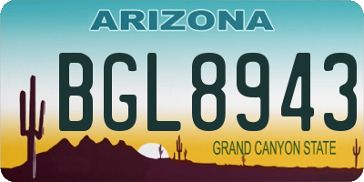 AZ license plate BGL8943