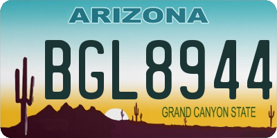 AZ license plate BGL8944