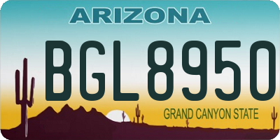 AZ license plate BGL8950