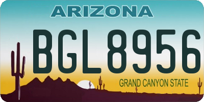 AZ license plate BGL8956