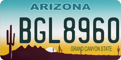 AZ license plate BGL8960