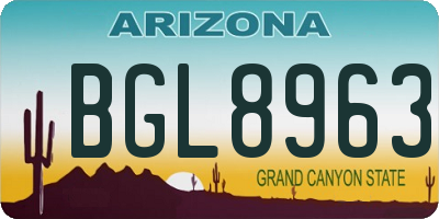 AZ license plate BGL8963