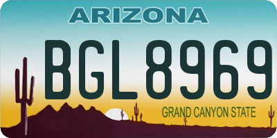 AZ license plate BGL8969