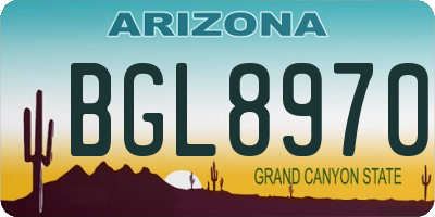 AZ license plate BGL8970