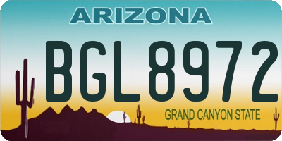 AZ license plate BGL8972